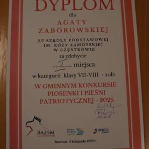 pokaż obrazek -  Sukces w Gminnym Konkursie Piosenki i Pieśni Patriotycznej