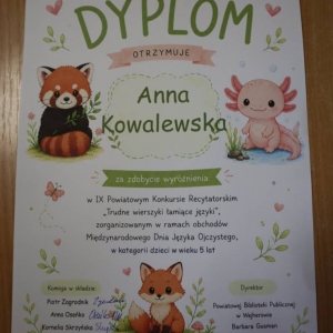 pokaż obrazek - Laureatka konkursu