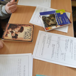 pokaż obrazek - Uczniowie tworzą bibliografię.