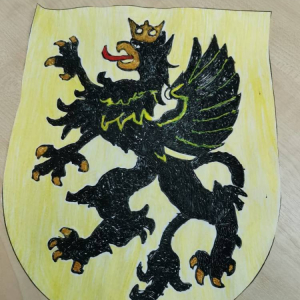 pokaż obrazek - Uczniowie wykonują symbole Kaszub