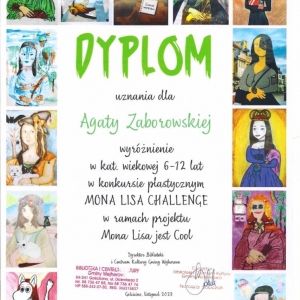 pokaż obrazek -  	Wyróżnienie w ogólnopolskim konkursie „Mona Lisa Challenge” 
