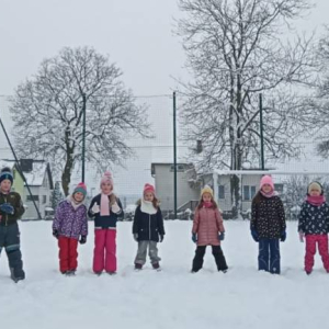 pokaż obrazek - Zabawy przedszkolaków na śniegu 