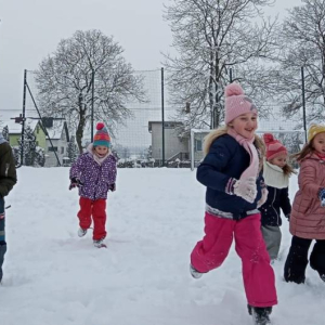 pokaż obrazek - Zabawy przedszkolaków na śniegu 